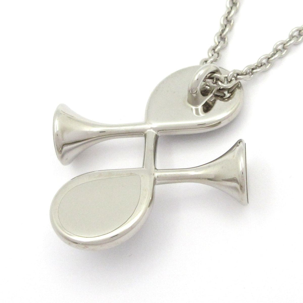 Hermes Necklace Col H Silver Gris Meyer Horn — view 3