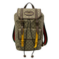 Gucci Backpack Soft GG Supreme Beige Dark Brown Leather