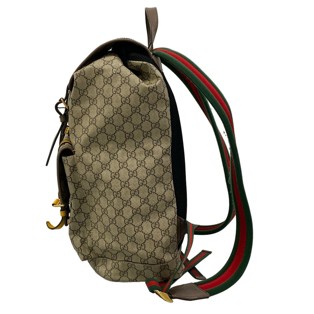 Gucci Backpack Soft GG Supreme Beige Dark Brown Leather — view 4