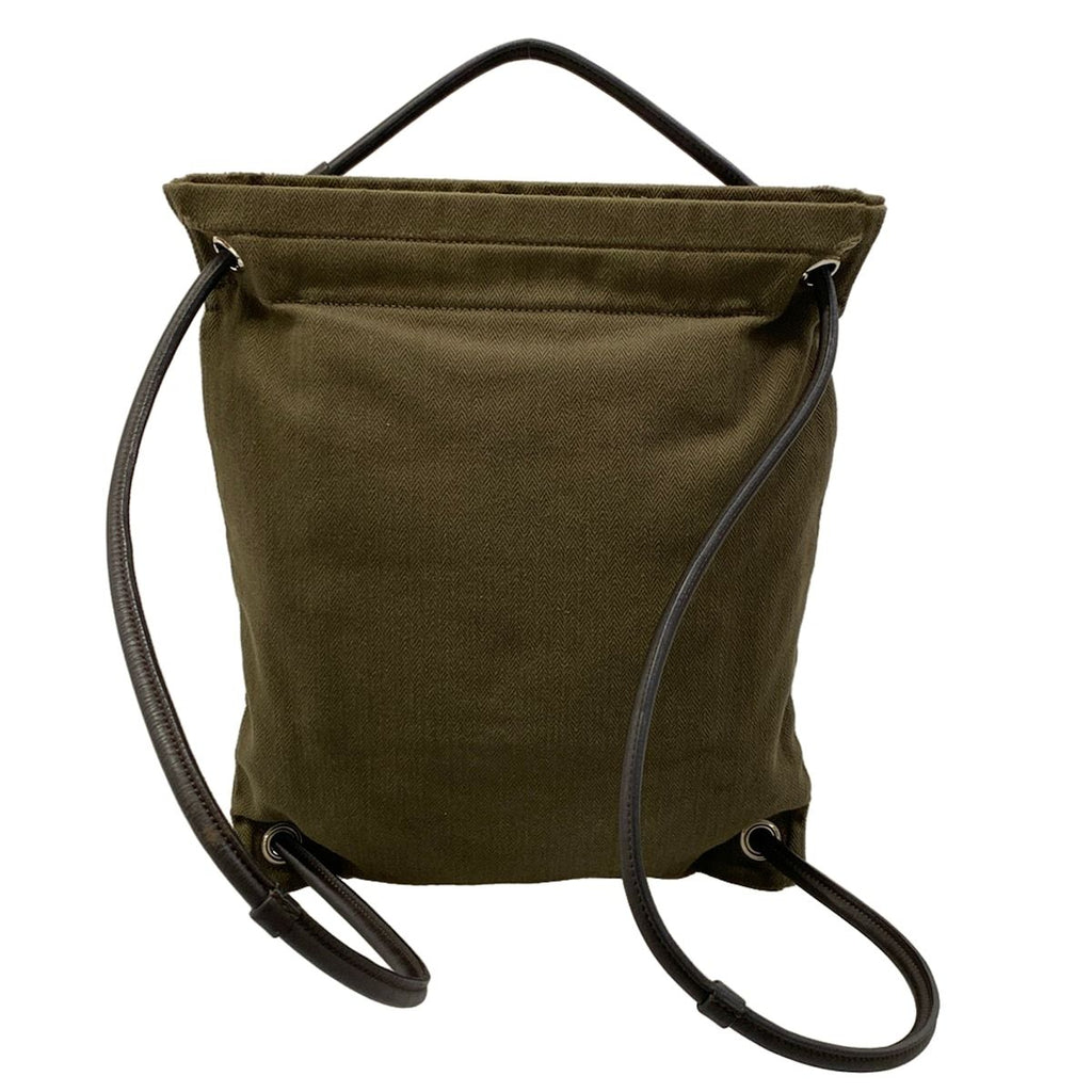 Hermes Backpack Marine Khaki Dark Brown — view 3