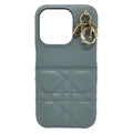 Dior Mobile Phone Case Lady Cannage Stitch Light Blue Lambskin