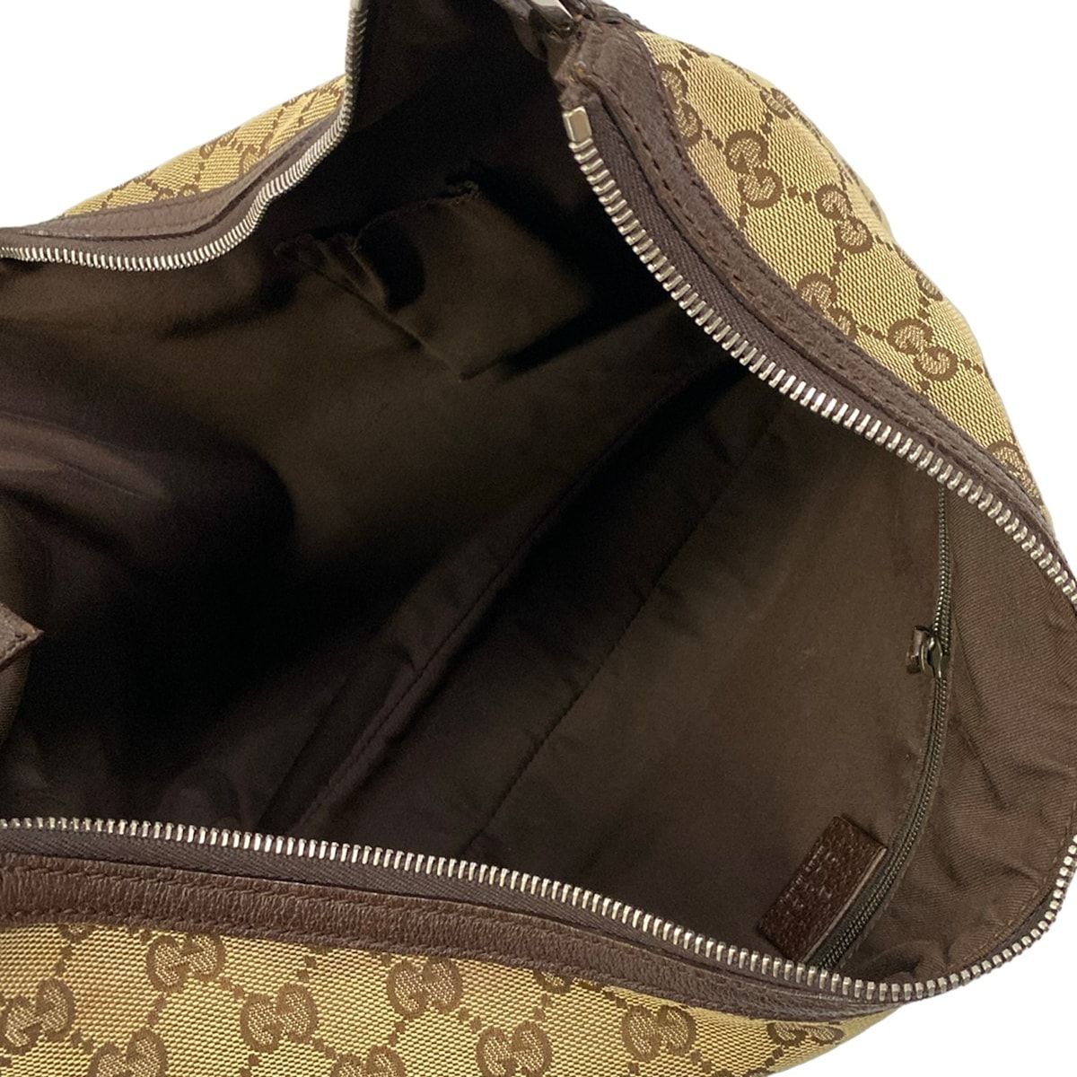 Gucci Shoulder Bag Sherry Beige Dark Brown Leather — view 7