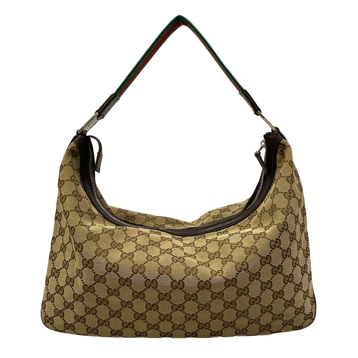 Gucci Shoulder Bag Sherry Beige Dark Brown Leather — view 3
