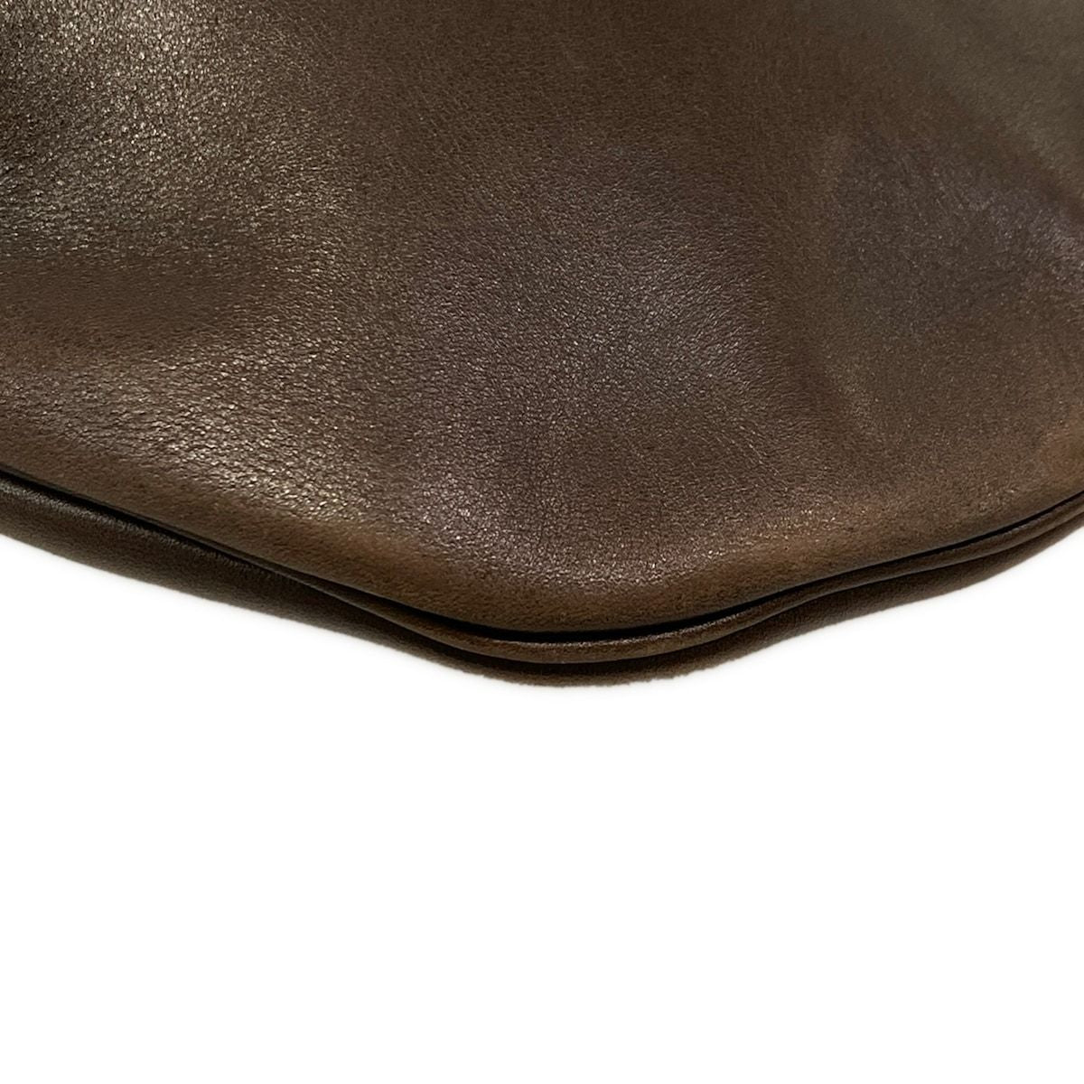 Hermes Shoulder Bag Kaka Wet Dark Brown Leather — view 6