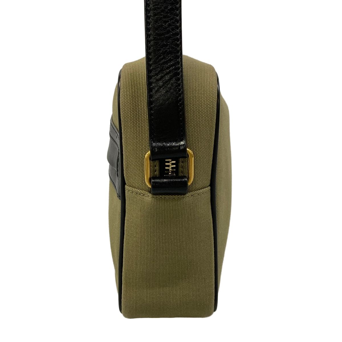 Saint Laurent Paris Shoulder Bag Camp Khaki Black Leather — view 4