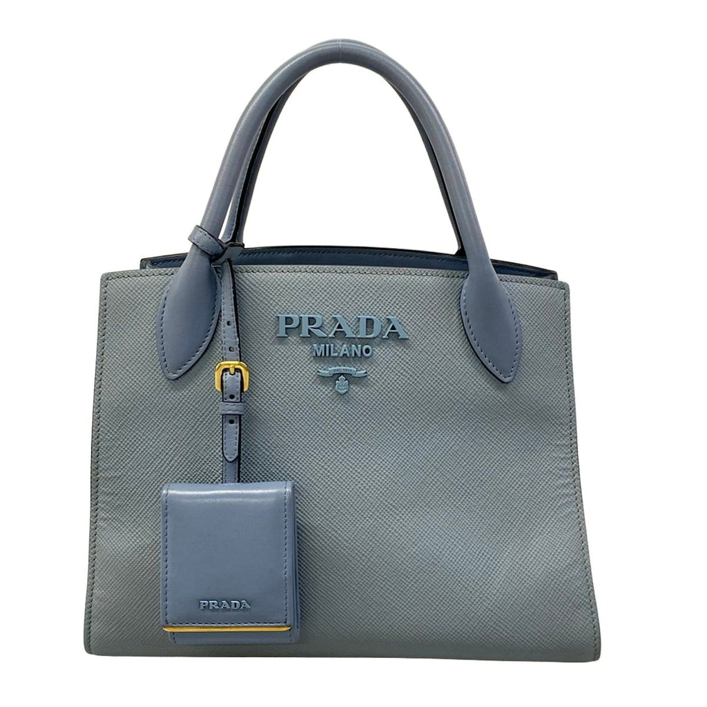 Prada Tote Bag Light Blue Leather