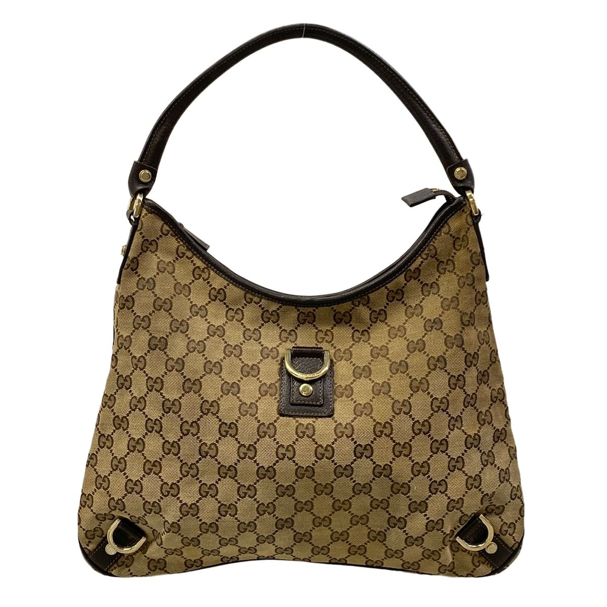 Gucci Shoulder Bag Abbey Beige Dark Brown Leather