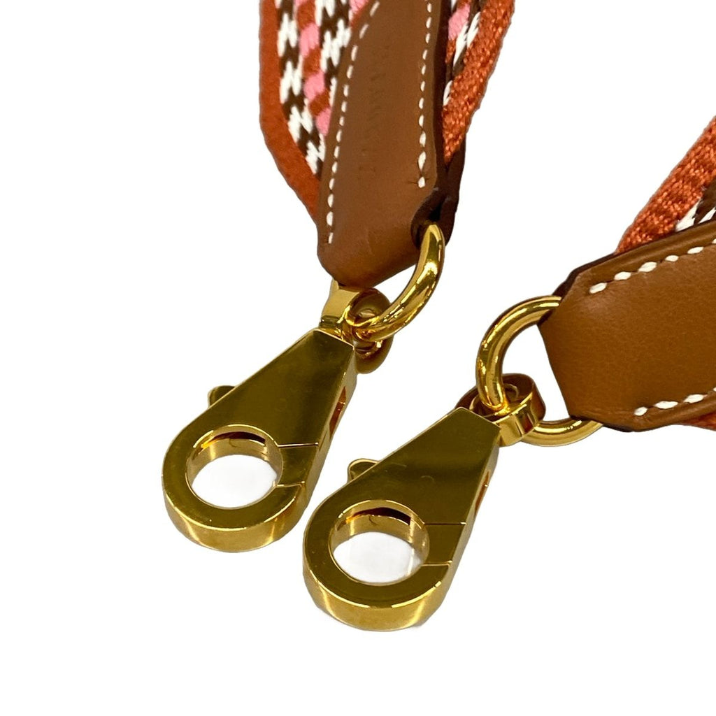 Hermes Shoulder Strap Bandouliere Sangre Allegro 50 Rose Confetti Gold Blanc — view 4