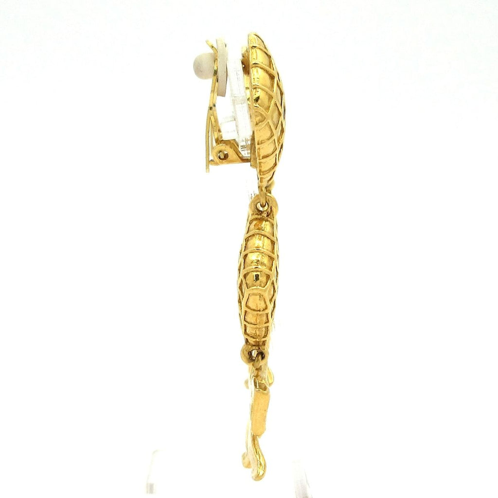 Chanel Earrings Gold Ribbon — view 2