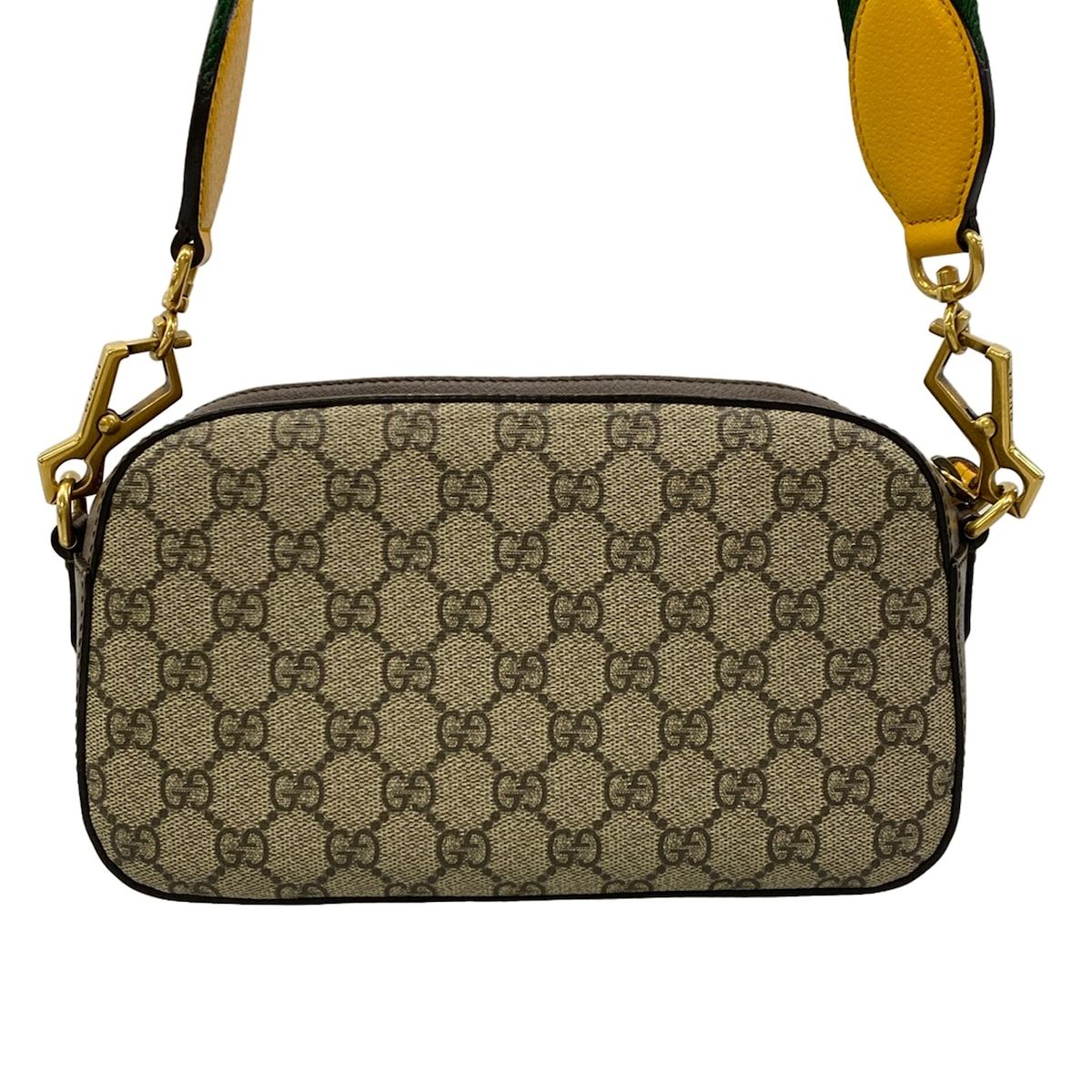 Gucci Shoulder Bag Ophidia Small Beige Dark Brown Leather — view 3