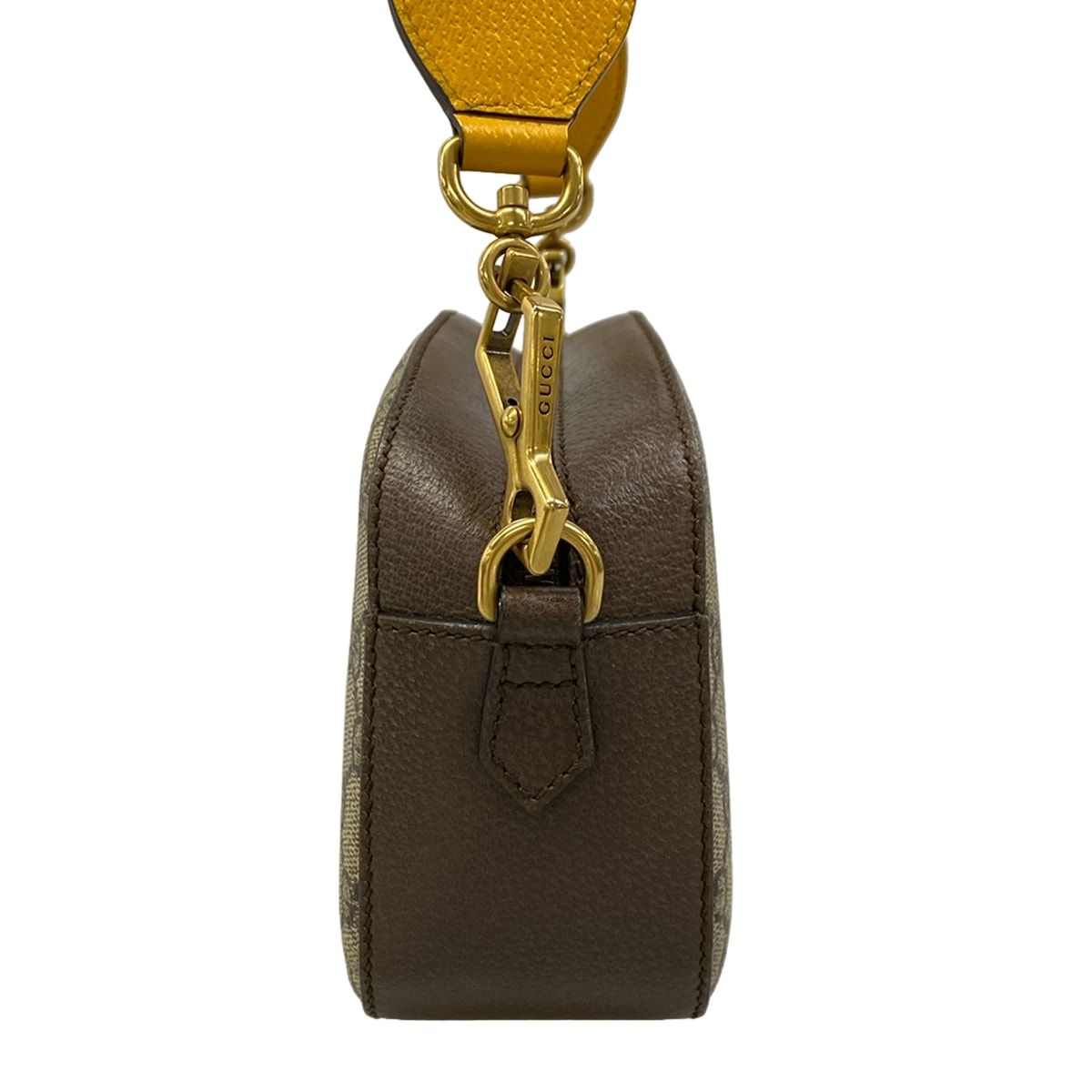 Gucci Shoulder Bag Ophidia Small Beige Dark Brown Leather — view 4