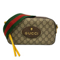 Gucci Shoulder Bag Ophidia Small Beige Dark Brown Leather