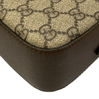 Gucci Shoulder Bag Ophidia Small Beige Dark Brown Leather — view 6