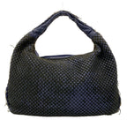 Bottega Veneta Shoulder Bag Intrecciato Navy Leather