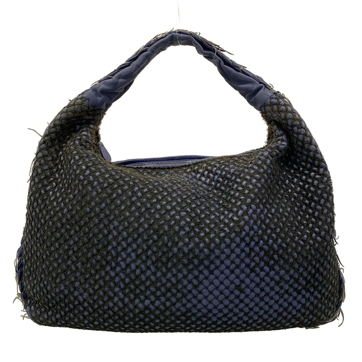 Bottega Veneta Shoulder Bag Intrecciato Navy Leather