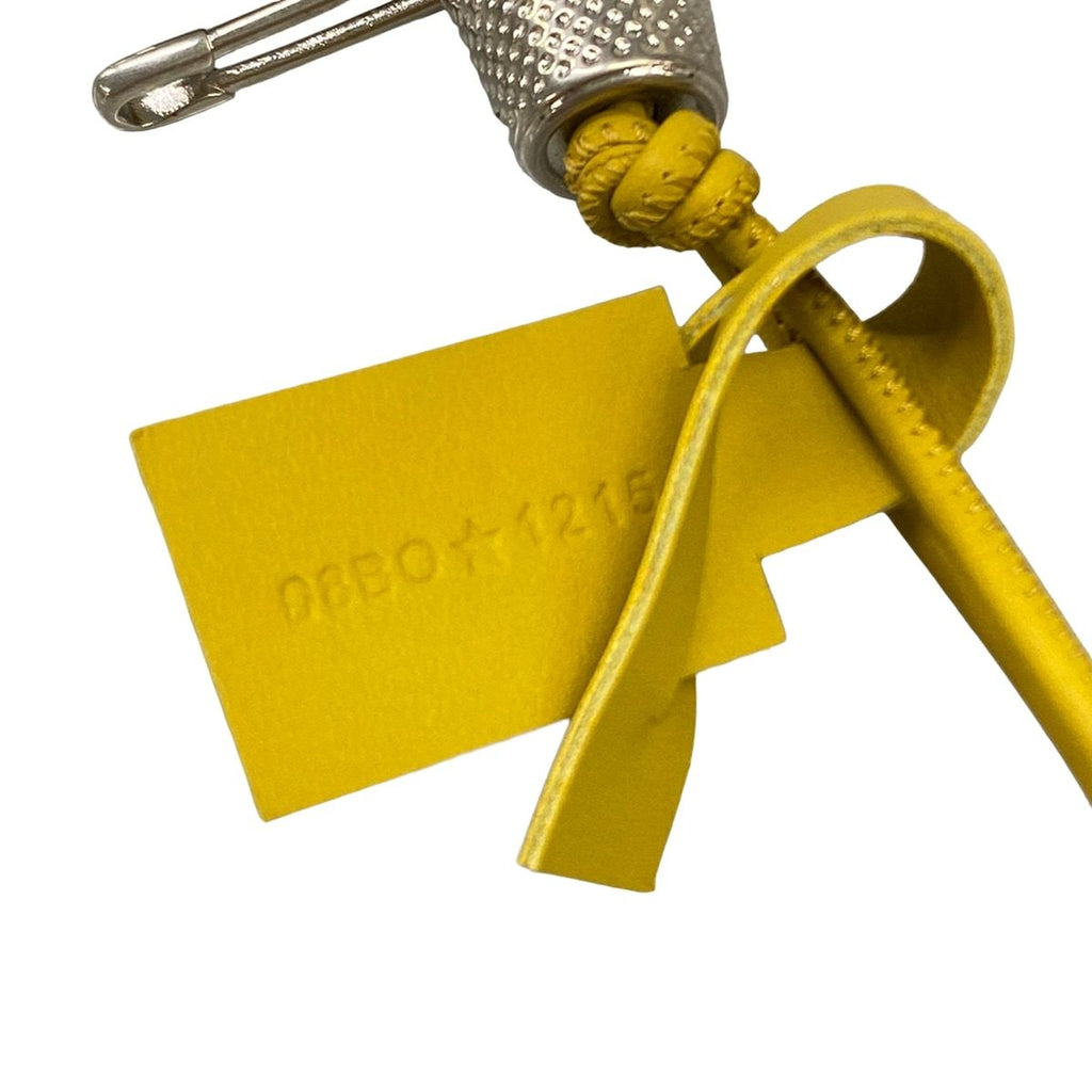 Dior Key Holder Snail Bag Charm Dark Yellow Black Silver Leather — view 4