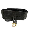 Dior Belt Saddle Black Gold Leather