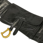 Dior Belt Saddle Black Gold Leather — view 7