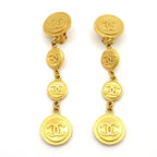 Chanel Earrings CC Logo Gold