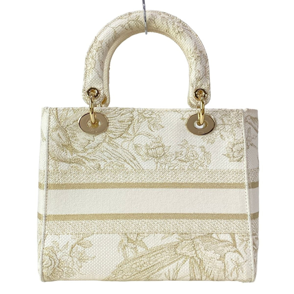 Dior Handbag Lady D-lite Medium Bag Ivory White — view 3