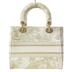 Dior Handbag Lady D-lite Medium Bag Ivory White — view 3