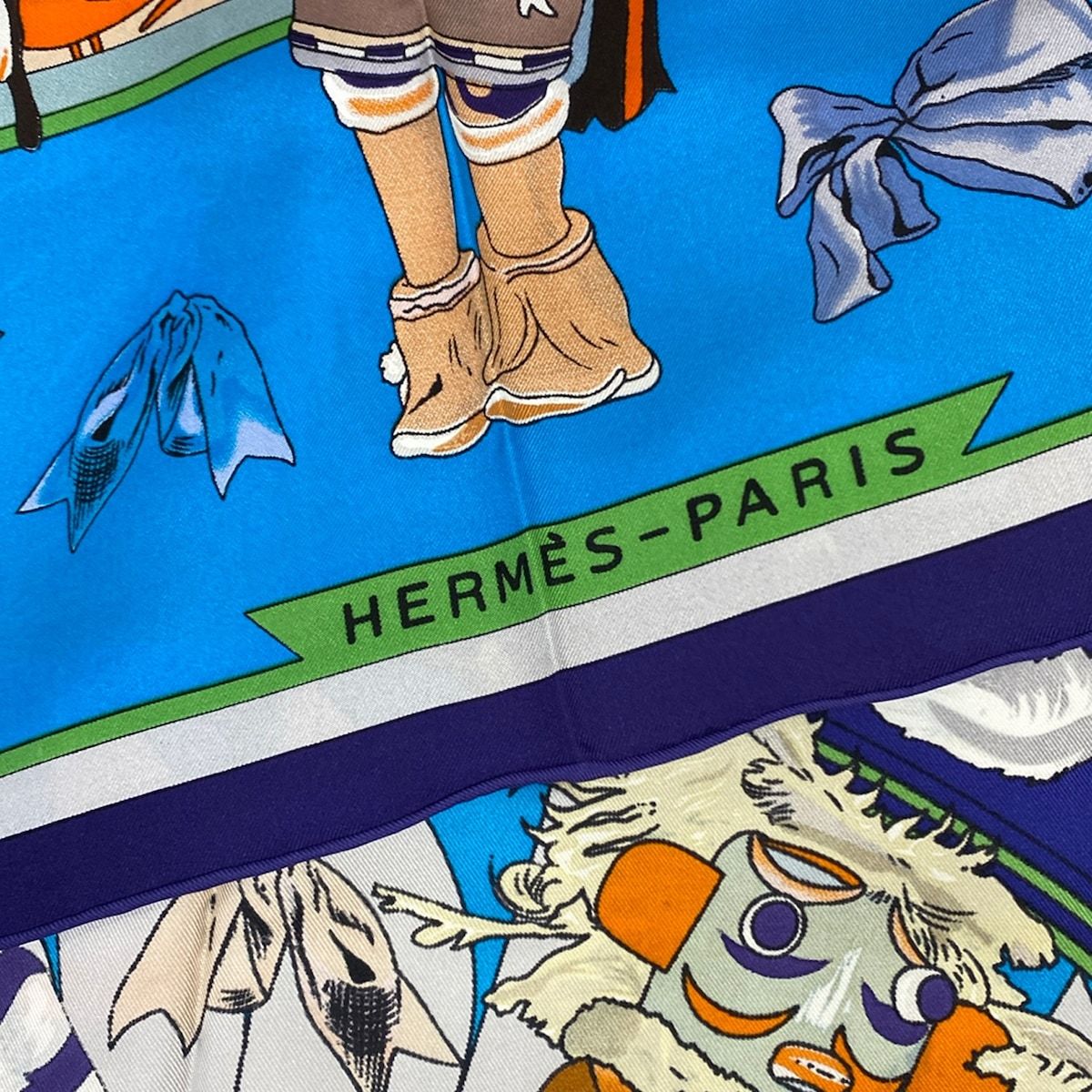 Hermes Scarf Carre 140 Blue Navy Multi Kachinas — view 4