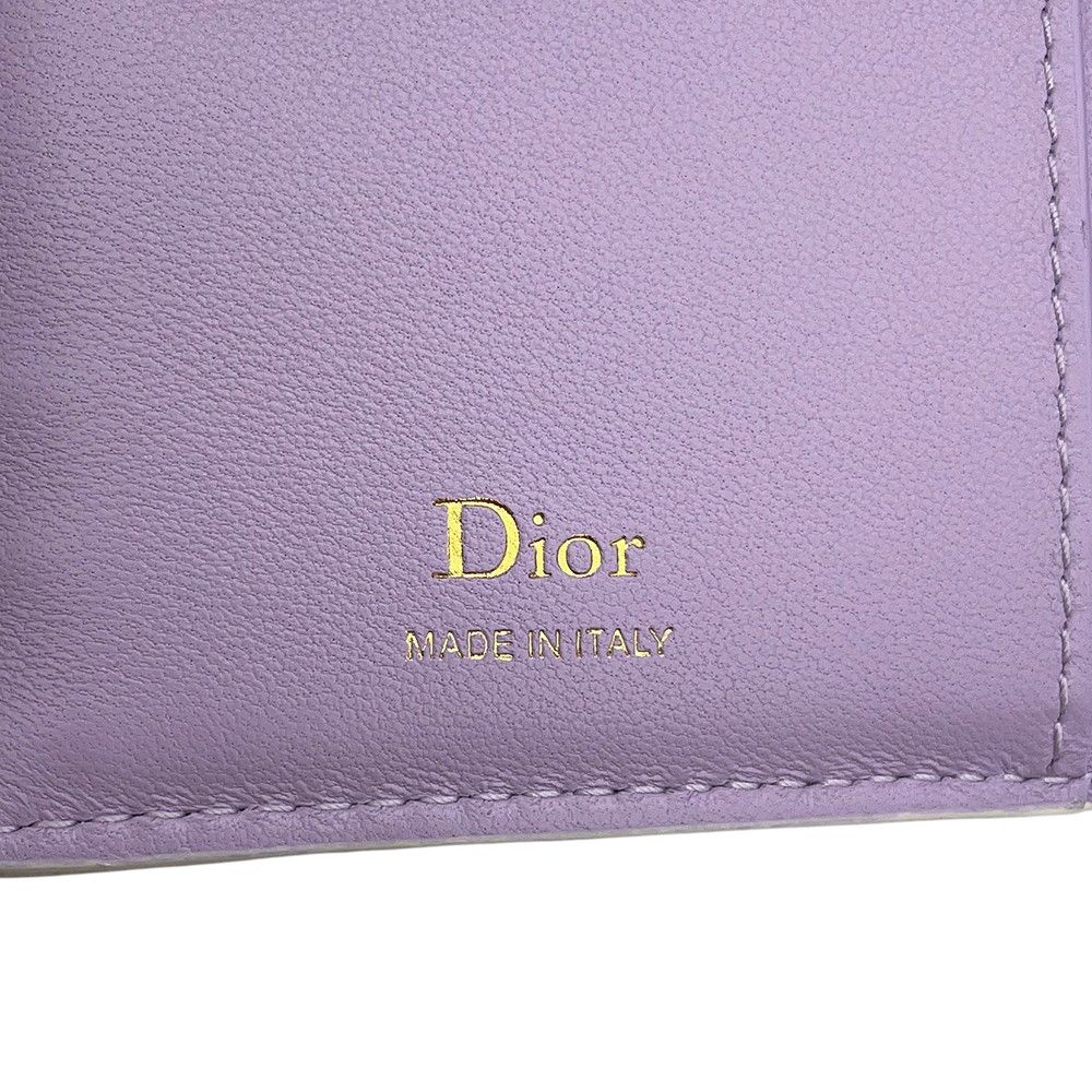 Dior Bifold Wallet Lady Dior Dahlia Cannage Lambskin White — view 7