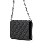 Saint Laurent Paris Chain Wallet Becky on Leather Black Shoulder Bag — view 2