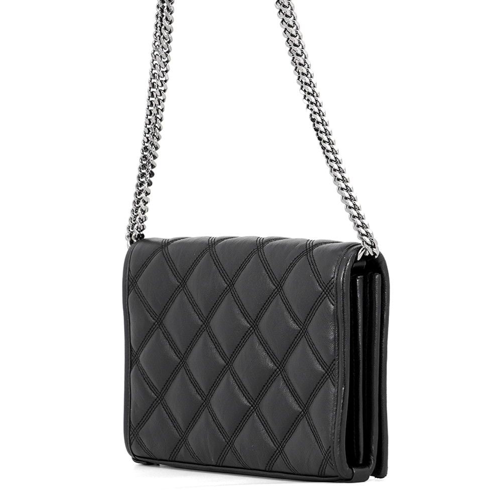 Saint Laurent Paris Chain Wallet Becky on Leather Black Shoulder Bag — view 2