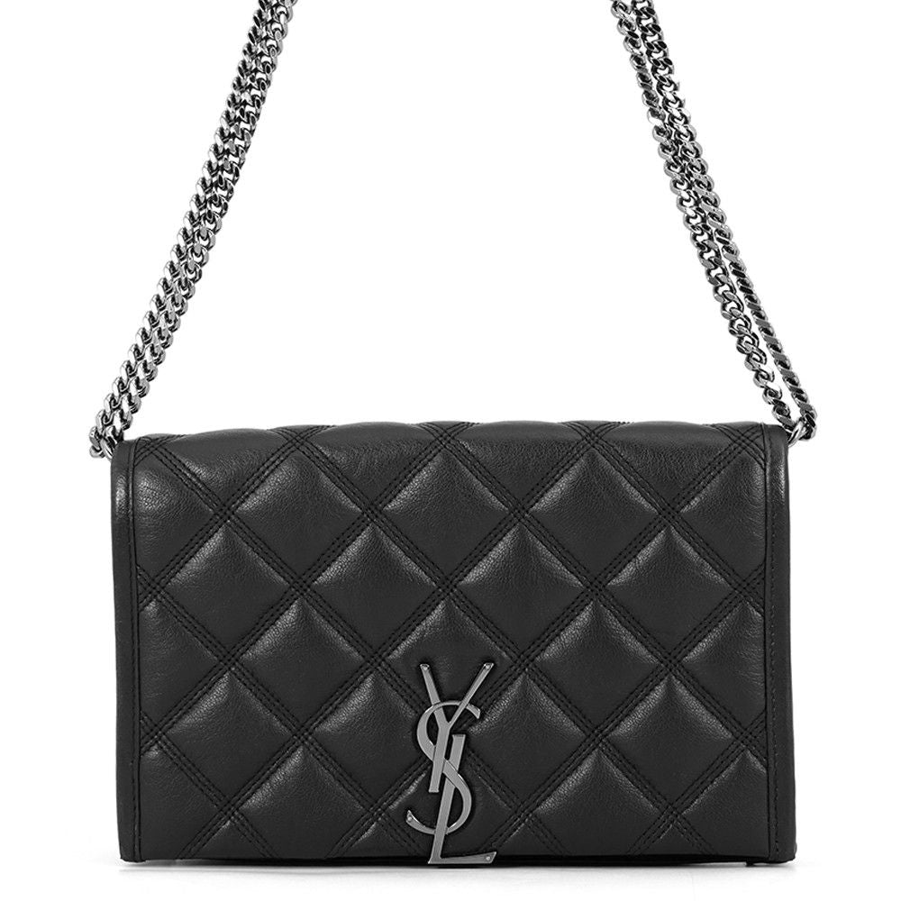 Saint Laurent Paris Chain Wallet Becky on Leather Black Shoulder Bag
