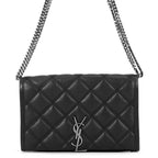 Saint Laurent Paris Chain Wallet Becky on Leather Black Shoulder Bag