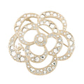 Chanel Brooch CC Logo Camellia Rhinestone Faux Pearl