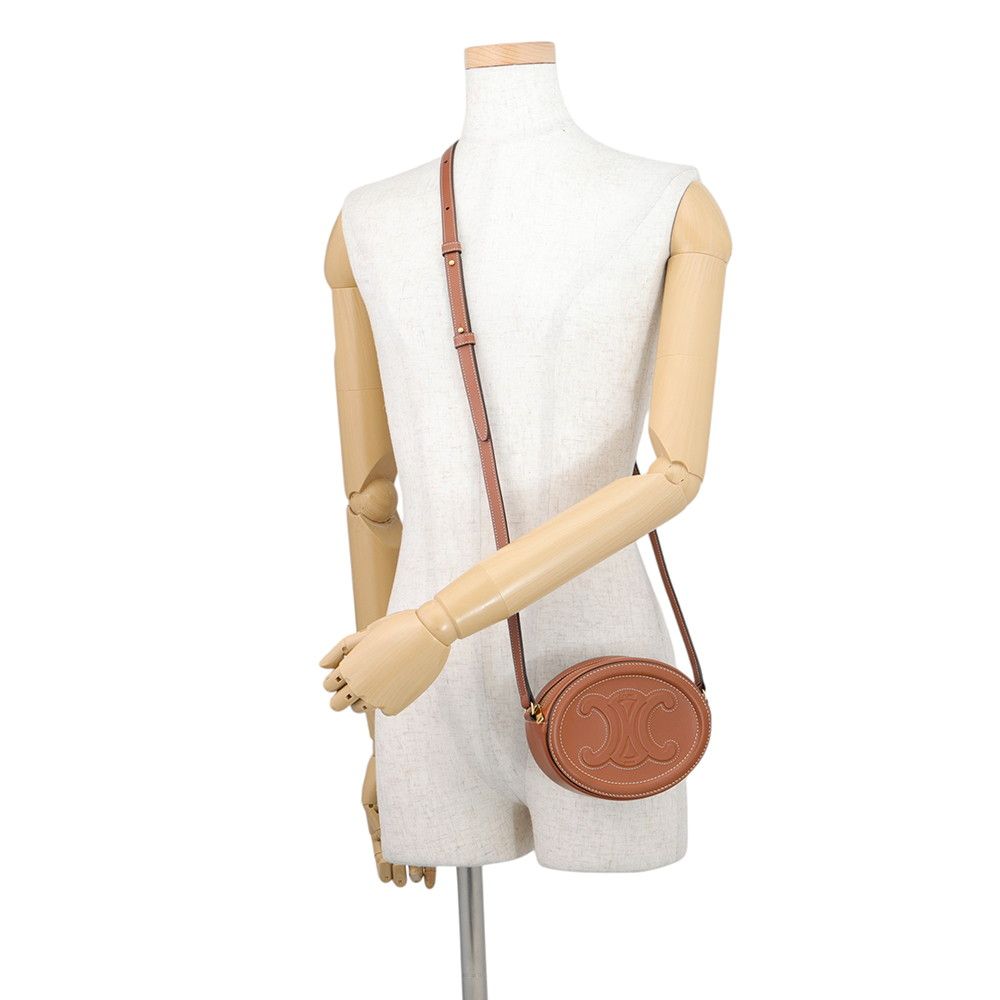 Celine Shoulder Bag Oval Perth Cuir Triomphe Calfskin — view 4