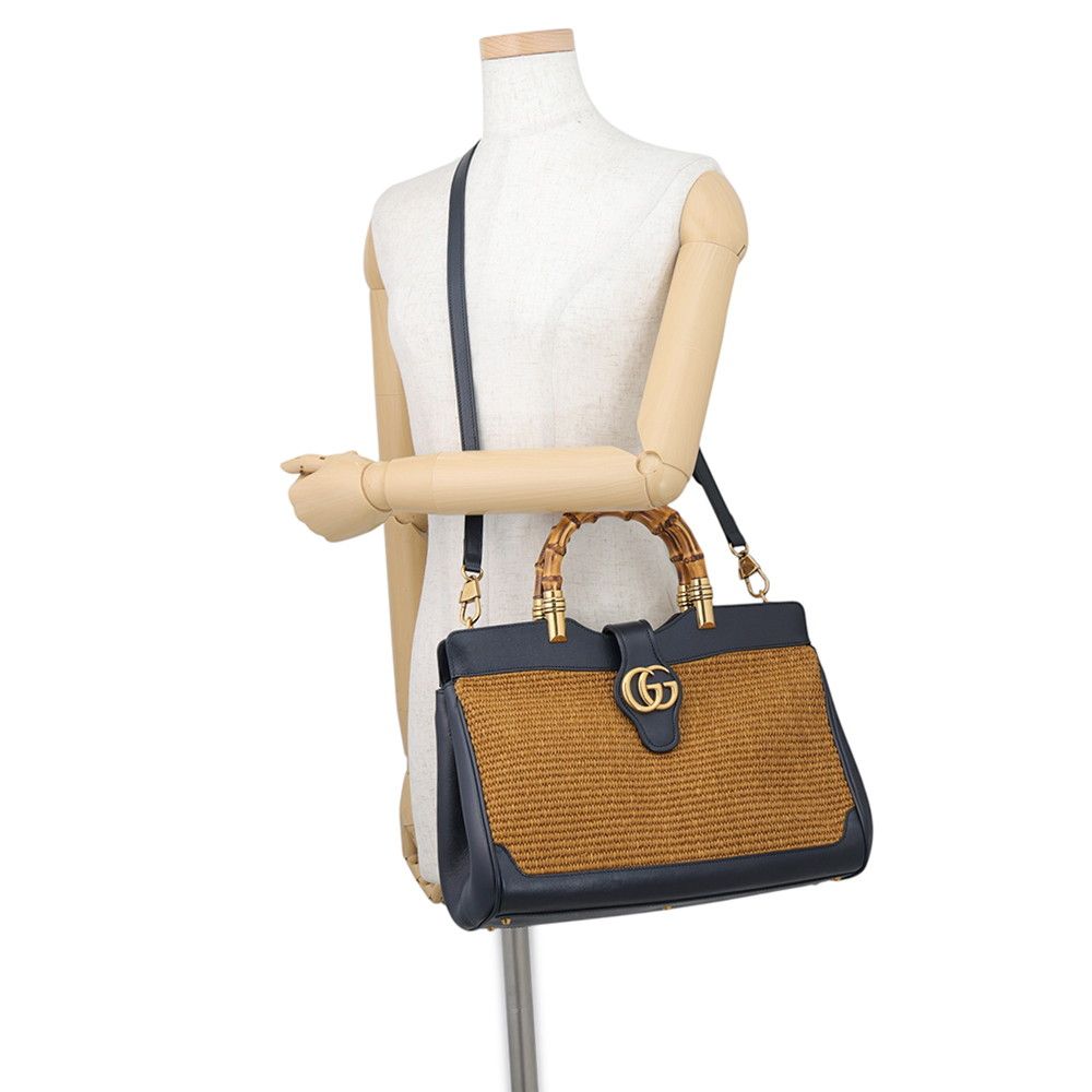 Gucci Handbag GG Marmont Bamboo Raffia Leather 2-Way — view 5