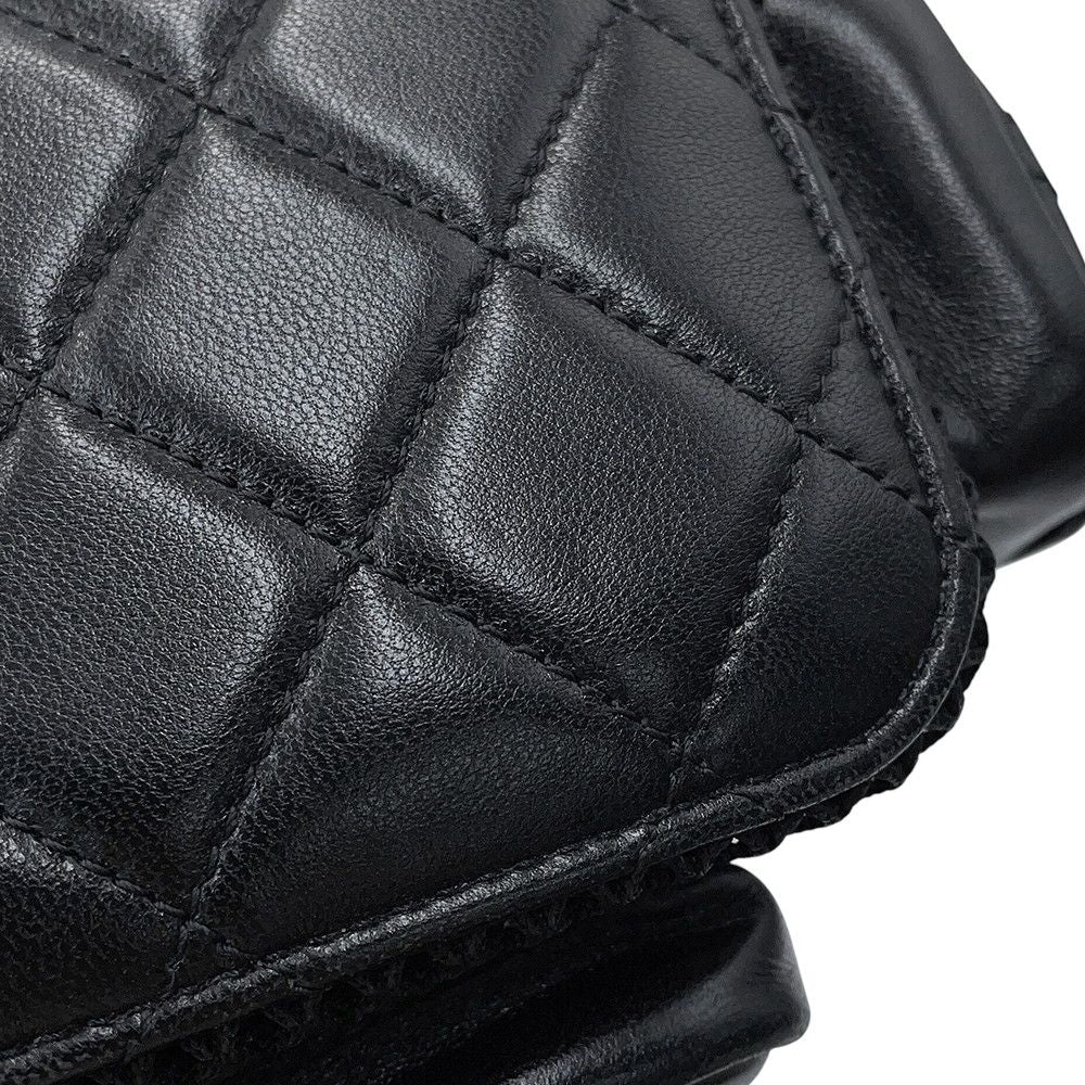 Chanel Backpack Quilted CC Logo Shiny Lambskin Mesh Black — view 7