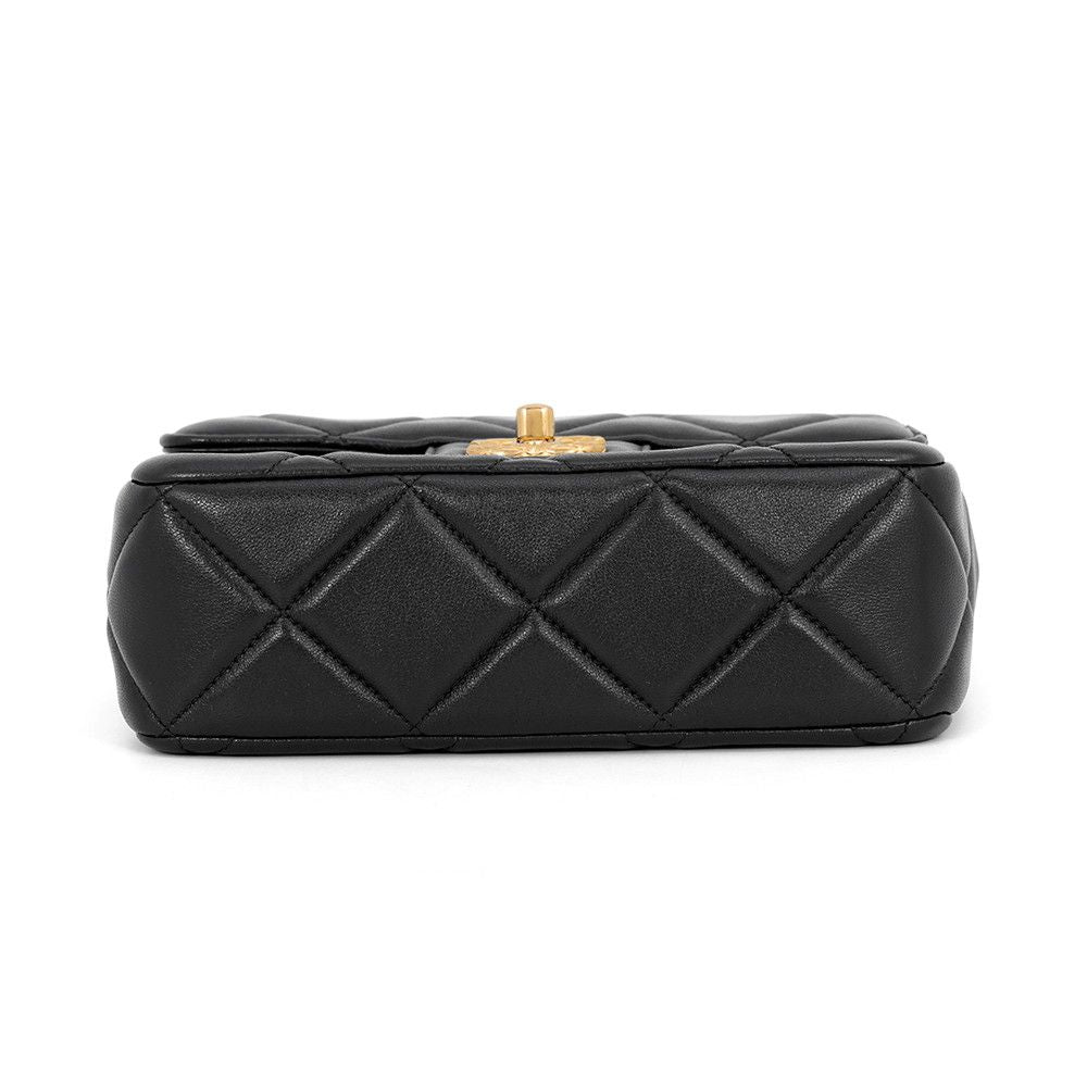 Chanel Chain Shoulder Bag Quilted CC Logo Small Lambskin — view 3