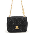 Chanel Chain Shoulder Bag Quilted CC Logo Small Lambskin