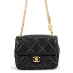 Chanel Chain Shoulder Bag Quilted CC Logo Small Lambskin