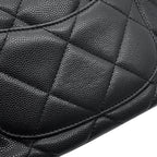 Chanel Chain Shoulder Bag Quilted CC Logo Coin Motif Caviar Leather Black — view 8