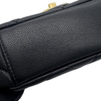 Chanel Chain Shoulder Bag Quilted CC Logo Coin Motif Caviar Leather Black — view 7