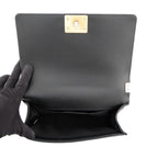 Chanel Chain Shoulder Bag Boy CC Logo Caviar Leather — view 6