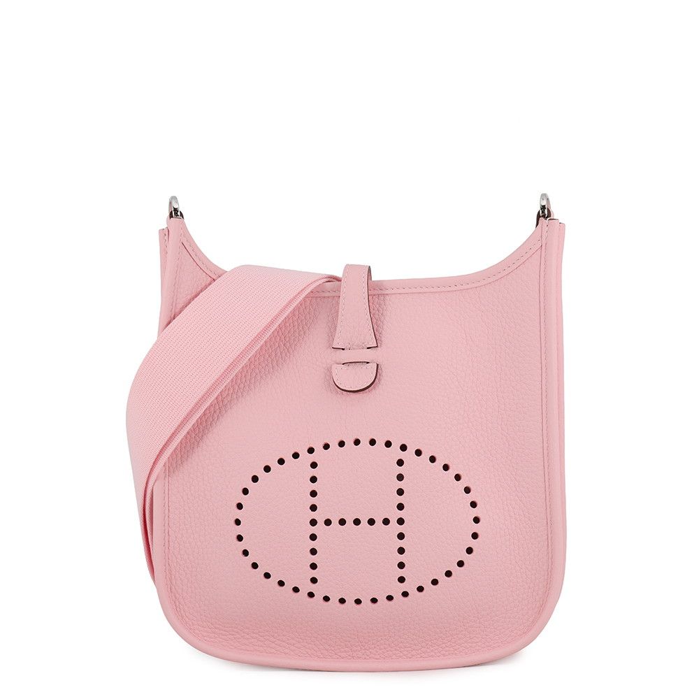 Hermes Shoulder Bag Evelyne 3 23 Rose Sakura Silver Taurillon Clemence