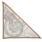 Hermes Shawl Triangle Jian Whip and Grip Fouets Et Badines Cashmere Silk Fall
