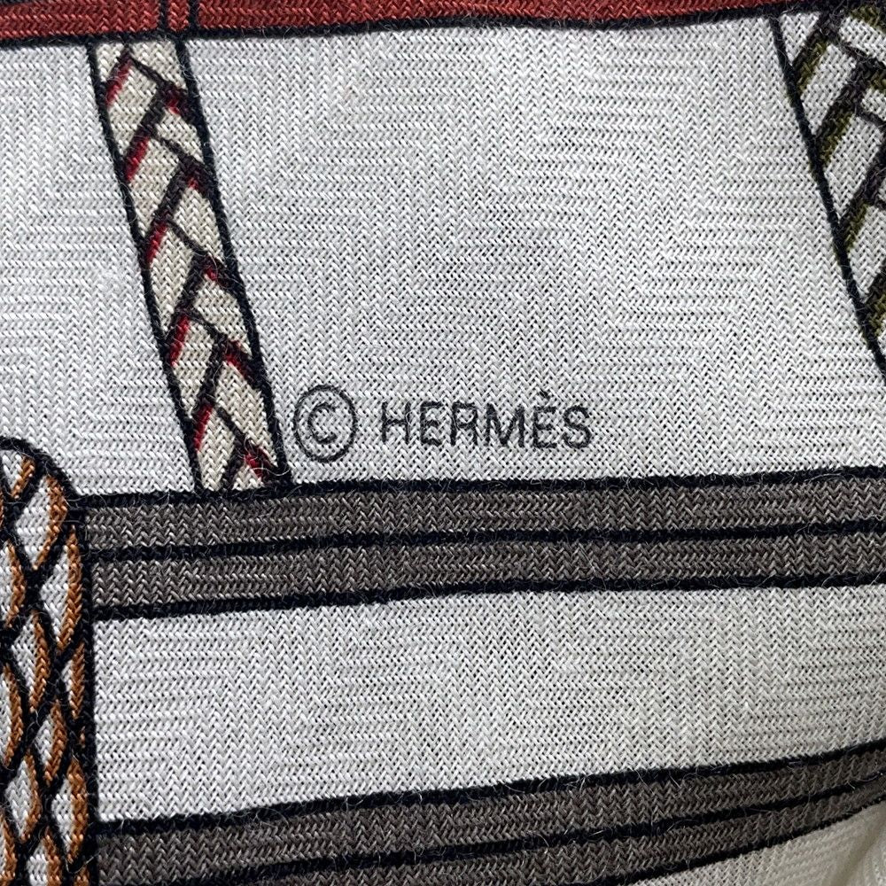 Hermes Shawl Triangle Jian Whip and Grip Fouets Et Badines Cashmere Silk Fall — view 3