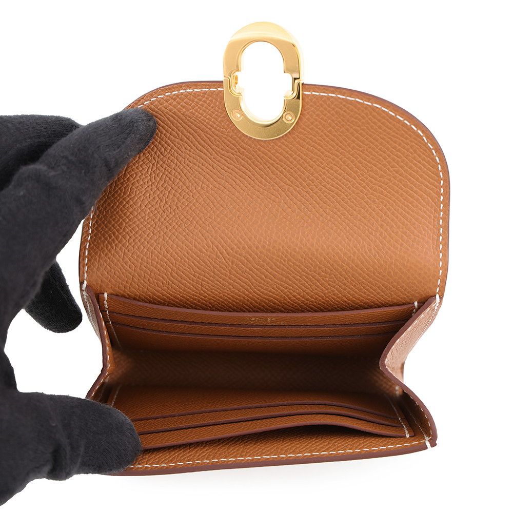 Hermes Wallet Maillon Compact Gold Epsom Card Case — view 4