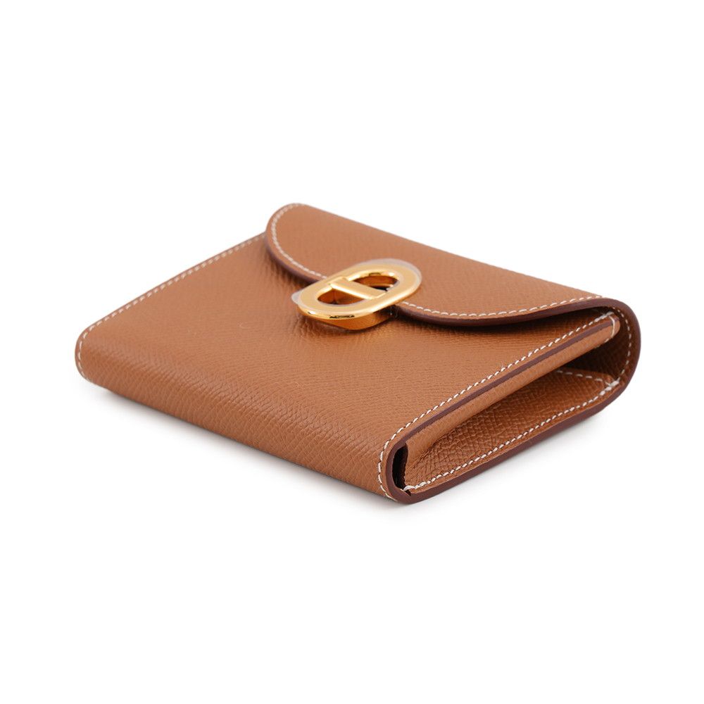 Hermes Wallet Maillon Compact Gold Epsom Card Case — view 2