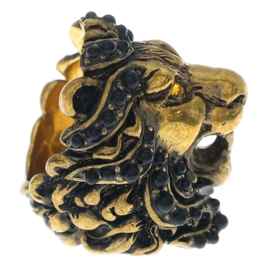 Gucci Lion Head Ring Stone Eye Gold — view 3