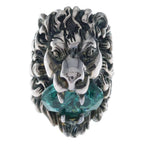 Gucci Lion Head Ring Silver