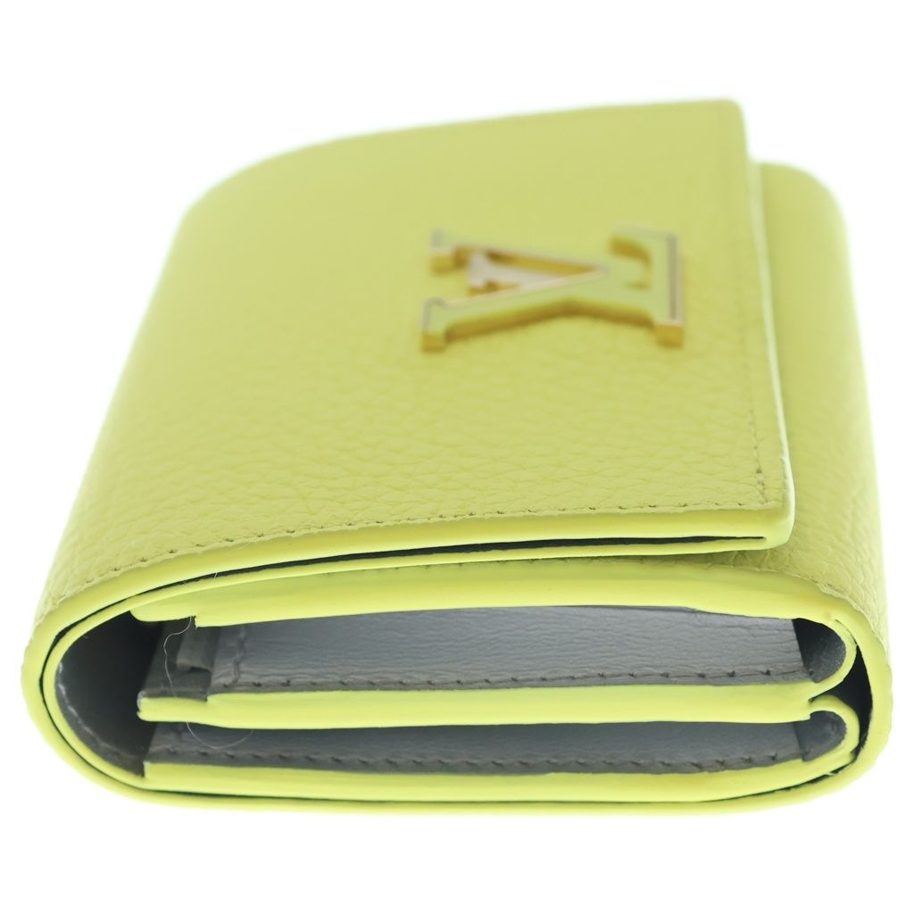 Louis Vuitton Portefeuille Capucines XS LV Logo Yellow Wallet — view 3