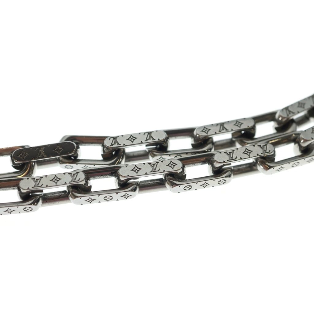 Louis Vuitton Collier Monogram Chain Necklace Silver — view 3